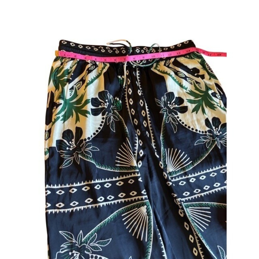 Rachel Zoe Women's Scarf Print Wide Leg Drawstring Pants Size Medium Boho Resort - Picture 9 of 11